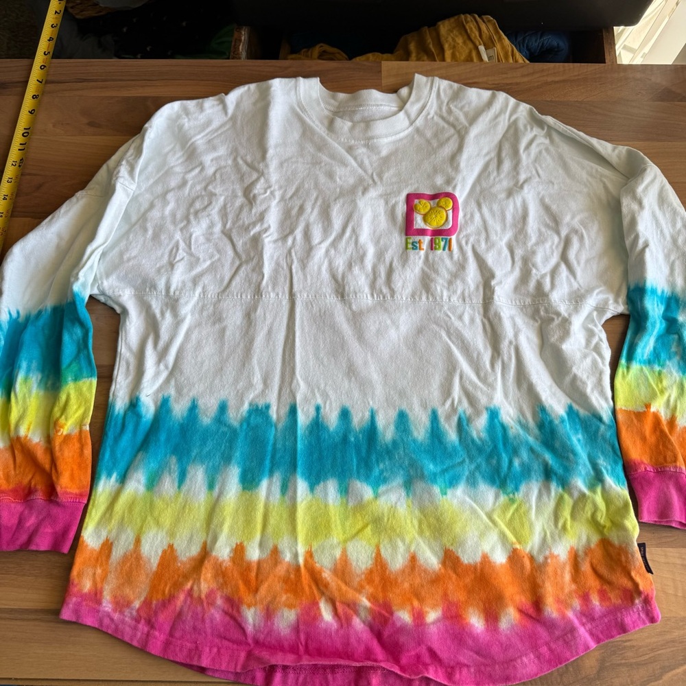 Disney Tie-Dye MED Spirit Jersey with Pink, Orange, Yellow, Blue Accents